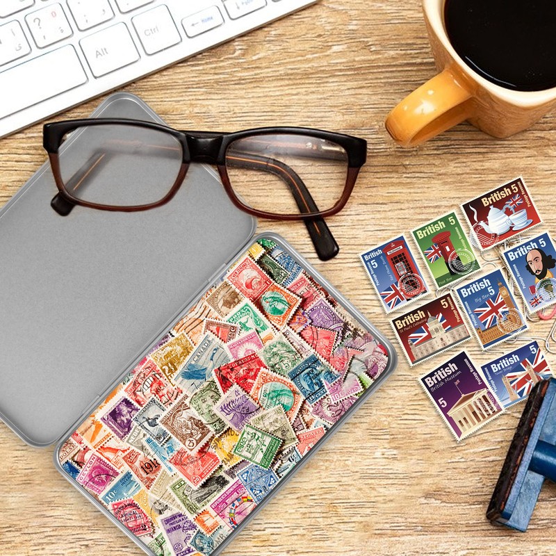 Elesunory 6 Pcs Metal Rectangular Tin Metal Hinged Lid, 6.88