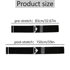 GroveEss Luggage Straps,Adjustable Carry Handle Belt with Buckle,Elastic Suitcase Strap Luggage Accessories for Travel Airport Adding Bag Backpacks Briefcases Laptop(Black)