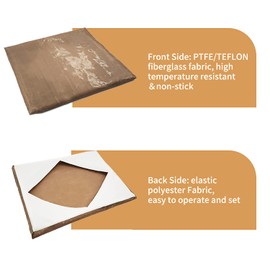 Heat Press Platen Wrap Cover 16x20 Inch, Non-Stick Heat Resistant Teflon Protector for Protecting Heat Pressing Machine Plate from Residue, Inks, Adhesives