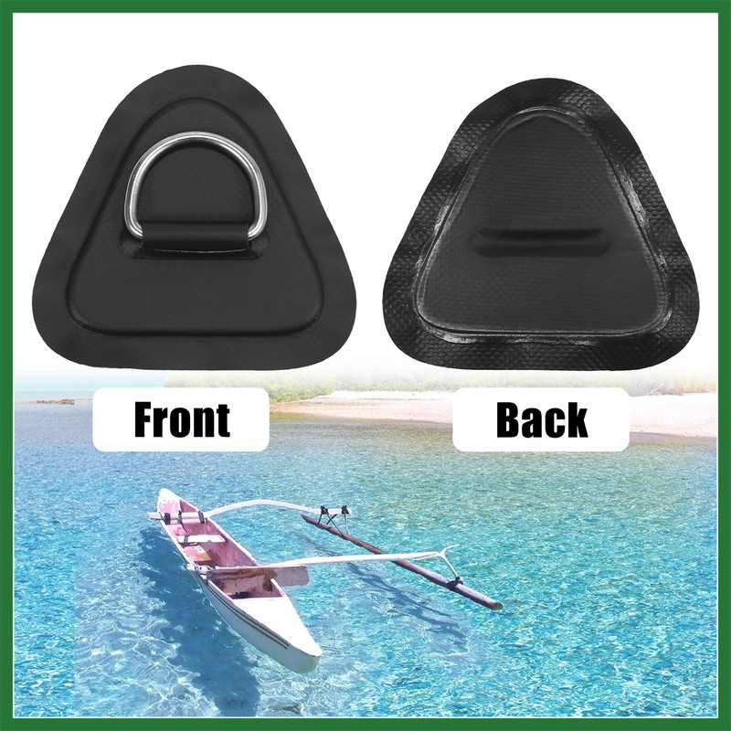 Motoforti 4pcs D Ring Patch PVC Stainless Steel Triangle Shape