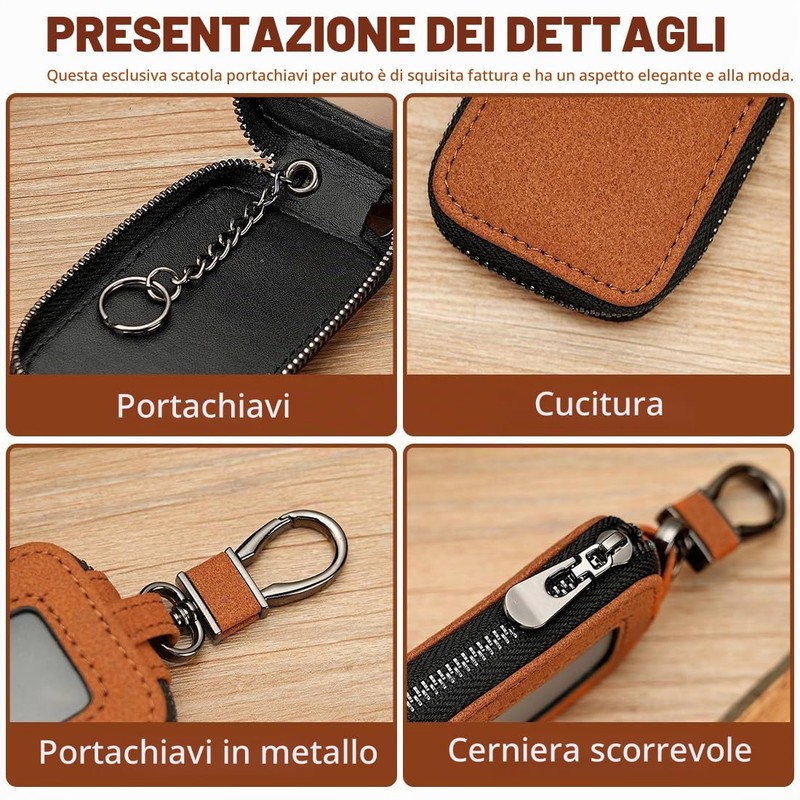 JYNXOR Portachiavi Auto in Pelle Sintetica - Custodia Universale Compatibile
