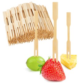 Ohumirt 320 PCS Bamboo Appetizer Forks, 3.5 Inches Disposable Mini Forks Cocktail Forks Party Toothpicks for Appetizer, Charcuterie, Fruit