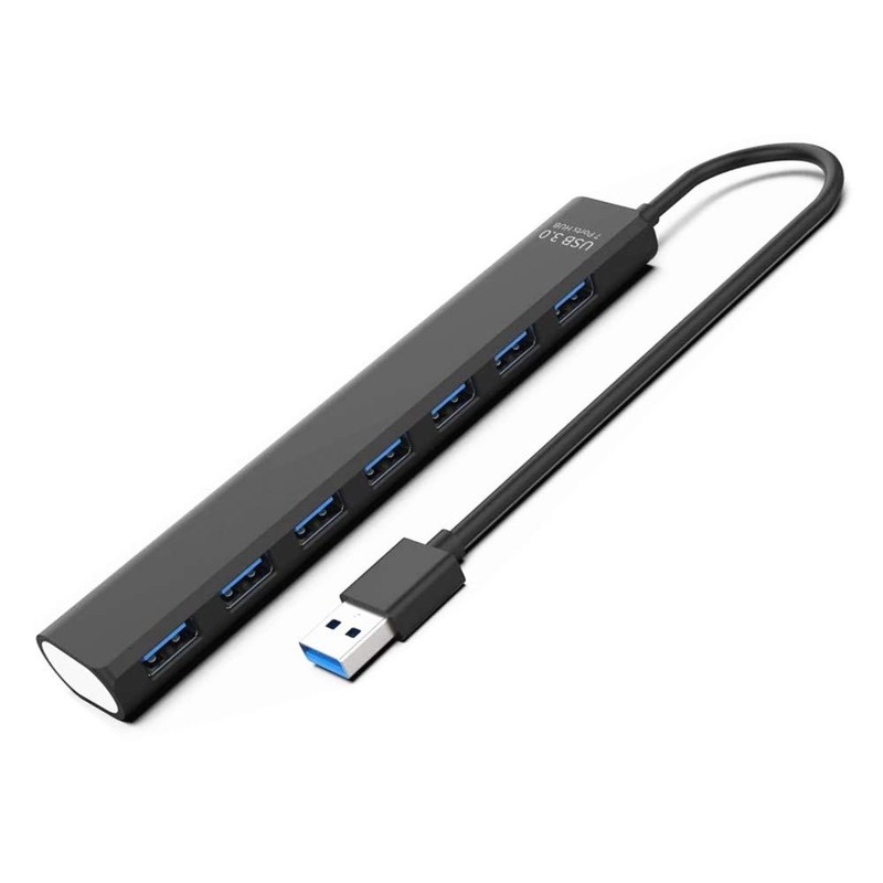 Multi USB 3.0 Hub 7-Port High Speed 5Gbps Slim Compact
