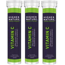Higher Nature Fizzy C Effervescent Vitamins 20 tablet X 3 (Pack of 3)