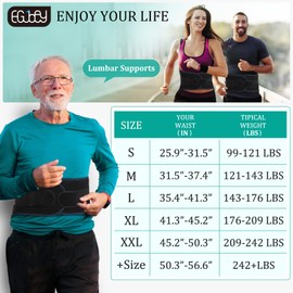 EGJoey Back Brace for Men Lower Back Pain with 3D Lumbar Pad, for Sciatica, Herniated Disc, Scoliosis, Breathable Back Support Belt for Women Work, Lightweight Lumbar Support for Dairly Activity