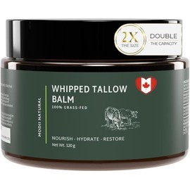 Modii Natural Whipped Beef Tallow Moisturizer For Skin: Tallow and Honey Face Balm, Natural Scent Tallow Face Cream, Beef Tallow For Dry Skin, Eczema Relief - Suitable for Sensitive Skin, Unscented - 120ml/4oz