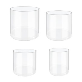 YOLCAR 4 Pack Clear Round Organizer, Multifunctional Desktop Storage, Vanity Storage Organizers for Hair Accessories & Beauty Supplies, etc. 4 Size