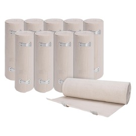 Elastic Bandage Wrap, 6 in x 15 ft Stretch, Reusable Body Compression Bandage Wrap for Wrists, Elbow, Knees, Ankles & Feet (10)