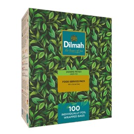 Dilmah Jasmine - 100 Tea Bags - Green Tea with Jasmine - Hand Picked Tea Leaves in Sri Lanka - Floral & Delicate (150g)