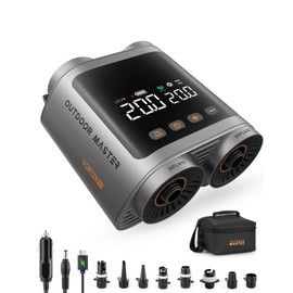 OutdoorMaster Vortex Pro 57.7Wh Rechargeable Paddle Board Pump Portable, Electric SUP Pump Battery for 3 SUPs Inflation & Deflation, Max 20PSI 12V/15.8V DC & Type-C Input, 8 Nozzles for Inflatables