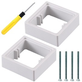 Single Socket Spacer White Electrical Box Spacers - 86-Type Pattress Box Extenders with 2 Bolts & 1 Screwdriver for Back Pattress Box Height Increase (20MM)