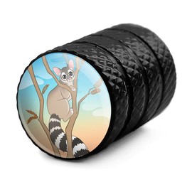 Ring-Tailed Cat Motorcycle Bicycle Bike Tire Rim Wheel Aluminum Valve Stem Caps