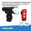 FISCHER Set di luci a LED per bicicletta Small-box, resistente
