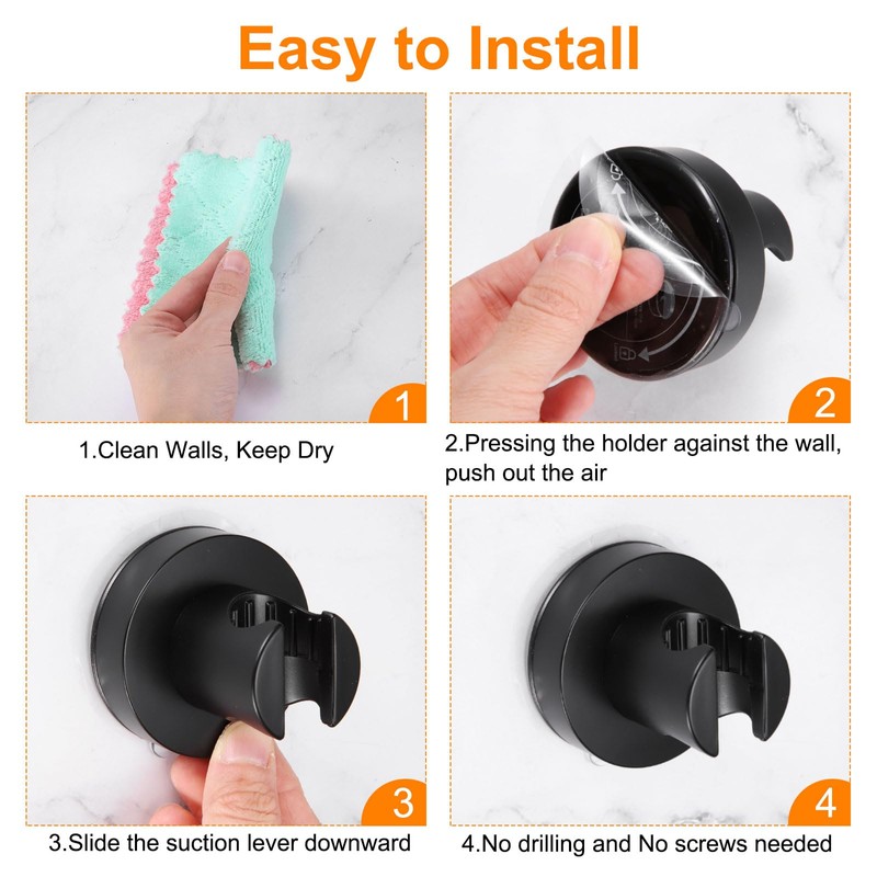 uxcell Shower Head Holder, Suction Cup Shower Head Holder, Handheld