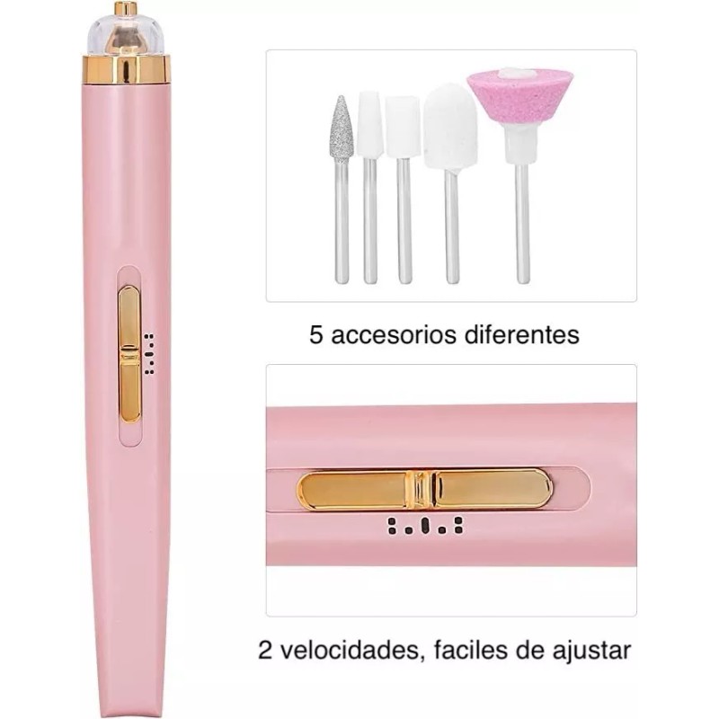 Pulidor de añas Esmeril Pulidor Uñas Portatil Recargable Usb 5