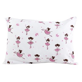 BB MY BEST BUDDY Toddler Kids Pillowcase for Boys Girls - Ballerina Design - 13 x 18 - shrinks to fit - 100% Cotton - Naturally Hypoallergenic and Soft - Designed in USA - Machine Washable Soft