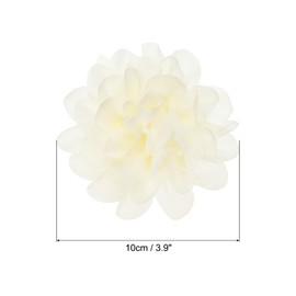 PATIKIL 3.9" Chiffon Blumen 20Stk Netz Stoff Blumen Nähen Stoff Applikationen Stirnband Verzierungen für Selbermachen Basteln Hochzeit Creme