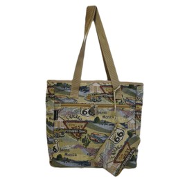Karriage-Mate Cotton Canvas Tote Bag. Route 66-Theme