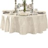 Newbridge Barcelona Luxury Damask Fabric Tablecloth, 90” Round, Antique White,