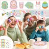 YAAVAAW 16Pcs Easter Party Paper Plates 18cm,Happy Easter Tableware Decor