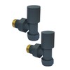 Manissa Anthracite Angled Towel Rail/Radiator valves Valves 1/2" /15mm