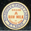 MENDOTA DAIRY FARM   - M.F. WELSCH.  - MILK BOTTLE CAP - 42mm