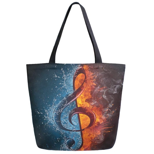 ZzWwR Stylish Fire and Water Music Notes Extra Large Canvas