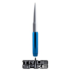 TRUE SPIKE 9 inch Blue White TIP PENETRATOR Fat Bullet Antenna with Anti-Theft + Copper Coil in Heavy Gauge CNC Machined Billet Aluminum Short Compatible with Nissan Titan