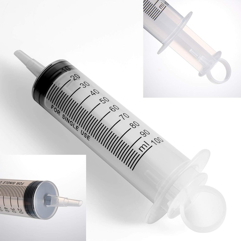2 Pack Large Syringes, Large Plastic Garden Industrial Syringes for