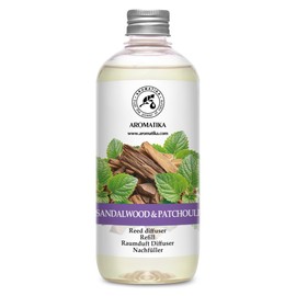 Reed Diffuser Refill Sandalwood - Patchouli 17 Fl Oz - Scented Diffuser Refill with Patchouli Essential Oil - Home Fragrance - Sandal Aroma - Air Freshener - Aromatherapy - Spa - Home - Office
