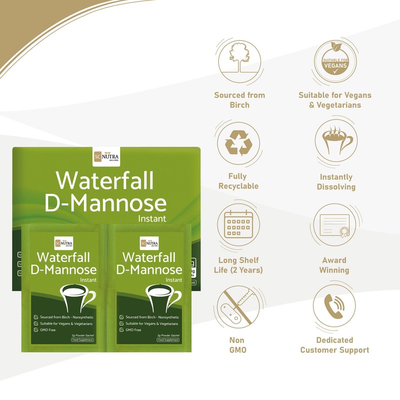 Waterfall D-Mannose Powder Sachets (30 x 3g Sachets) XL Pack