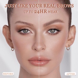 Eyebrow Pen, Eyebrow Pencil 2-in-1 Dual-Ended Microblading Eyebrow Pen with 4-Fork-Tip & Precise Brush-Tip Create Natural Hair Like Strokes, Waterproof Eyebrow Pencil for All-Day-Wear, Light Brown