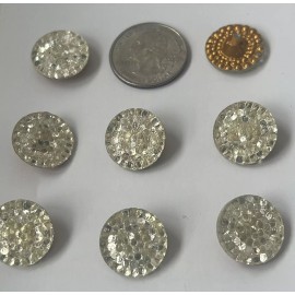 18 MM VINTAGE WEST GERMAN CRYSTAL GLASS BUTTON PIMPLE SELF SHANK 36 PCS