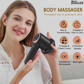 TOTO81JXM Handheld Cellulite Massager, Body Sculpting Machine, Lymphatic Drainage Device, Lipo Massage Roller for Stomach Belly Butt Arms Legs, Vibrating Massage Home Use Cordless & Mini (Black)