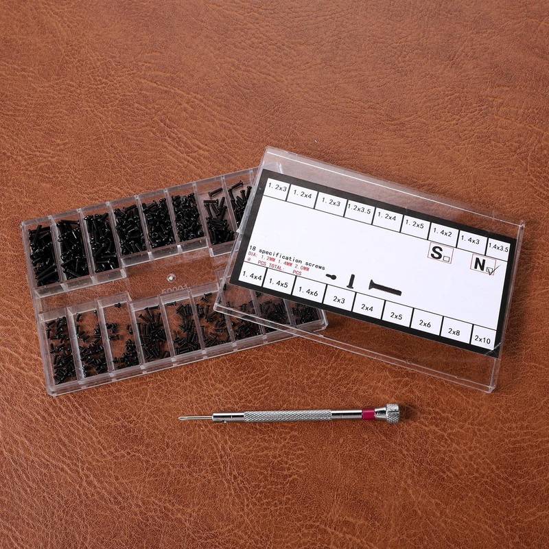 500 Pcs Extra Small Screws Tiny Screw Assortment Kit M1.2/M1.4/M2.0