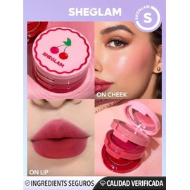 Sheglam Crema para Labios y Mejillas Apilables Very Cherry, 4 gramos, Rubor de Larga Duración, Sin Crueldad