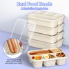 Bento Box 5-Pack, 4-Compartment Lunch Box for Women, Men &