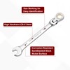 sourcing map Flex Head Ratchet Wrench Spanner 7/16" SAE Ratcheting