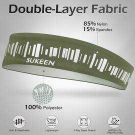 Sports Headband, Cooling Headbands, Sweatband, Reflective, Headband, Anti-Slip, for Jogging, Running, Hiking, Cycling