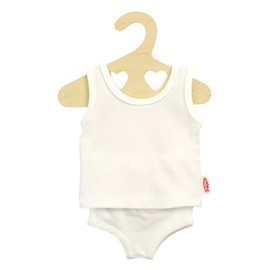 Heless 9221 Abbigliamento per Bambole in Jersey Elastico, Set di Biancheria Intima 2 Pezzi in Bianco con Maglietta e Mutandine per Bambole e Animali di Peluche di Dimensioni 2025 Cm