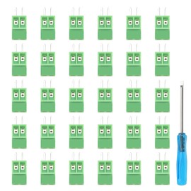 YIXISI PCB Mount Screw Terminal Block, 2.54 mm, 2 Pin Screw Terminal Connector, for Arduino DIY Project, Green, Pack of 30
