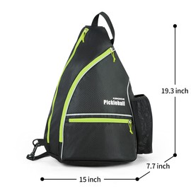 Mangrove Pickleball Bag, Men's & Women's Backpack, Adjustable Sling Bag with Fence Hook/Upgraded Capacity/Safety Pocket/Water Bottle Holder - 2020 Design Pickle Ball Paddle Bag (Green)