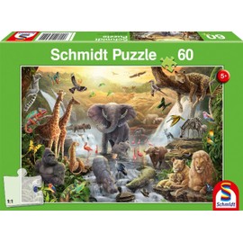 Schmidt Spiele Animaux 56454 Animals in Africa, 60 Pieces, Children's Puzzle, Multi-Colour, Normal