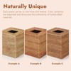 Cosmetic Tissue Boxes Square Rattan Tissue Box Dispenser for Home