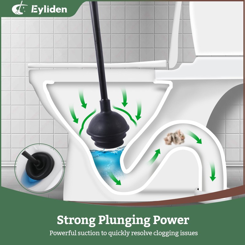 Eyliden Disposable Toilet Brush and Plunger Combo | 2-in-1 Toilet
