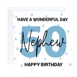 happy 50 50th Birthday Nephew Card age (envelope included)
