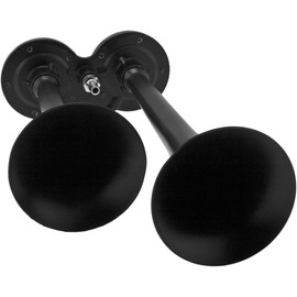 Vixen Horns Train Horn Kit for Trucks/Car/Motorcycle. Complete System with Dual Air Compressor, 2 Trumpets. Super Loud dB. Fits Vehicles like Pickup/Semi/RV/SUV 12v Black VXH2311DB
