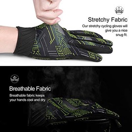 INBIKE - Guantes Transpirables para Bicicleta de montaa, Ligeros, tctiles, con Almohadilla Antideslizante de 5 mm, para Montar en Bicicleta           