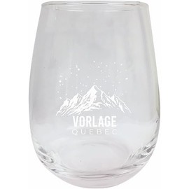 R and R Imports Vorlage Quebec Souvenir Ski Adventures 15 oz Engraved Wine Glass 2-Pack