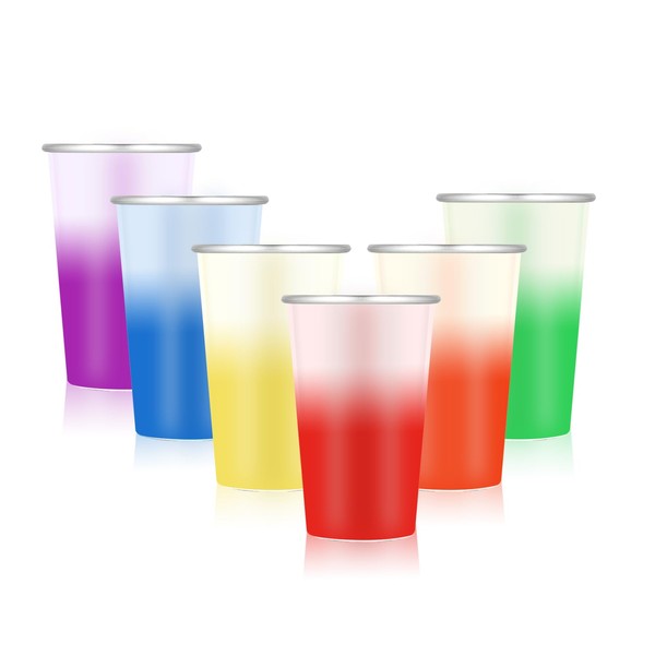Clickslock 6-Pack 16oz Color Changing Aluminum Pint Cups – Cold
